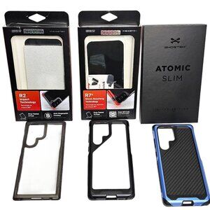 3 GHOSTEK Cases Samsung Galaxy S23 Ultra Covert & Atomic Slim LE BLUE & BLACK